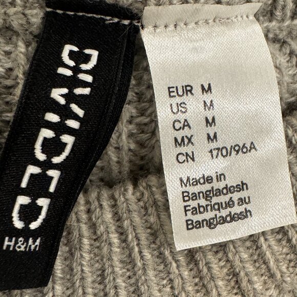 H&M Heather Gray Knit Cropped Sweater - Medium - Picture 4 of 5